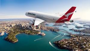 An A380 in level flight — engines pointed horizontally, not upward