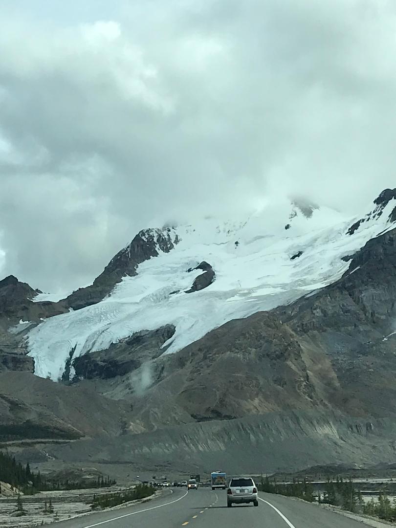 Canadian Rockies showing active glacier