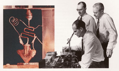 The first transistor, invented at Bell Labs in 1947