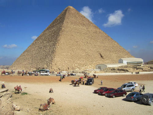 The Great Pyramid of Giza — 146.7 m tall with a 230.34 m square base