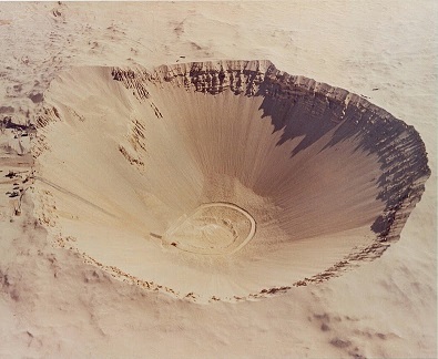 The Sedan Crater — result of the 1962 Plowshare test in Nevada, 100 meters deep and 400 meters wide