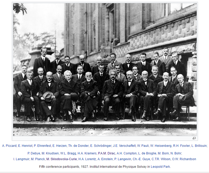 The famous 1927 Solvay Conference photograph showing the greatest scientists of the era